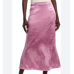 Gracia Textured Satin Fishtail Midi Skirt (Mauve)